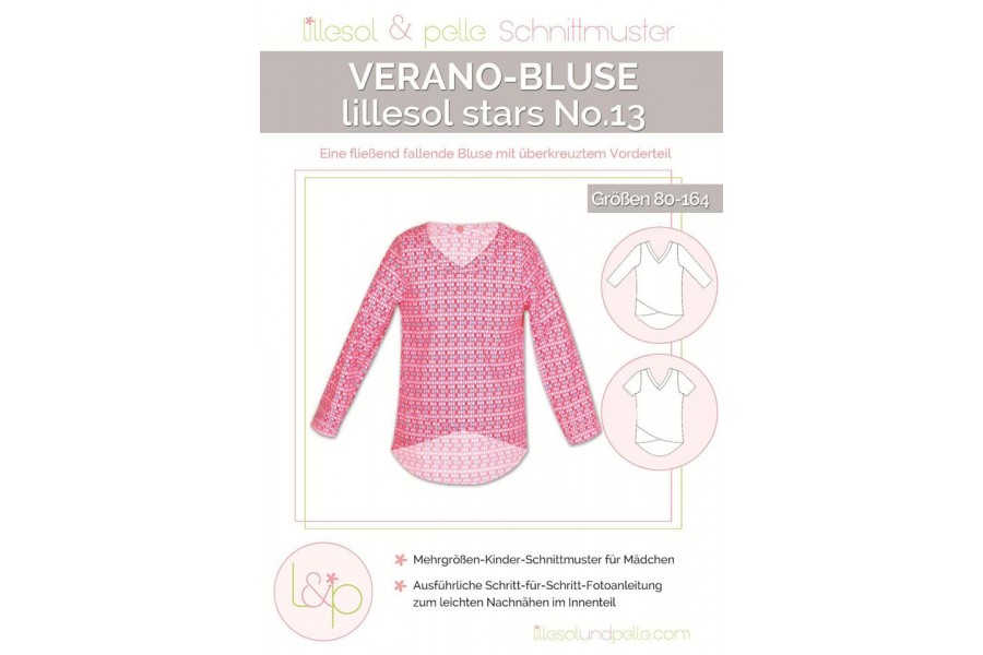 Papierschnittmuster lillesol stars No.13 Verano-Bluse     Gr. 80 - 164